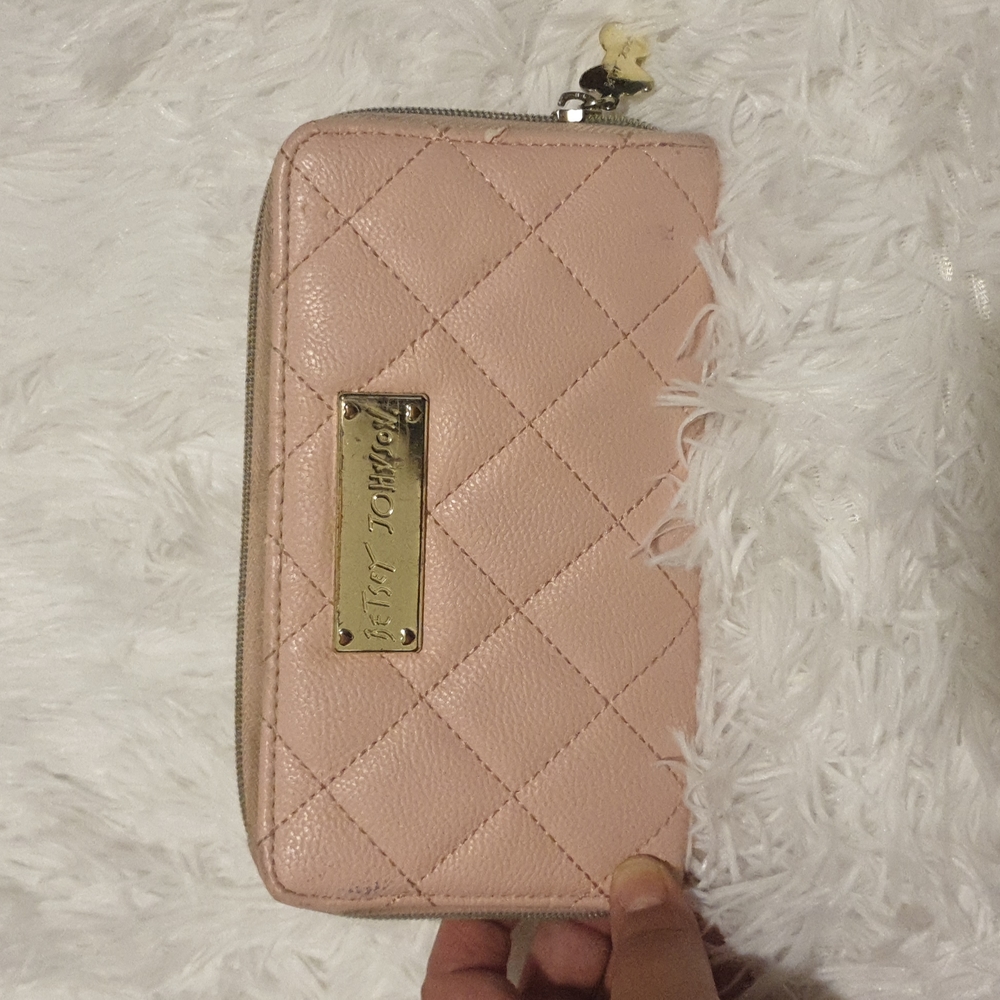 Betsey Johnson Pink Wallet with Bows and lots of storage space